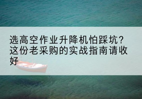 岳西高空作业升降机厂家推荐-选高空作业升降机怕踩坑？这份老采购的实战指南请收好