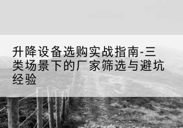 岳西移动式升降机厂家推荐-升降设备选购实战指南-三类场景下的厂家筛选与避坑经验