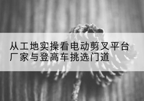 岳西电动剪叉升降平台厂家-从工地实操看电动剪叉平台厂家与登高车挑选门道